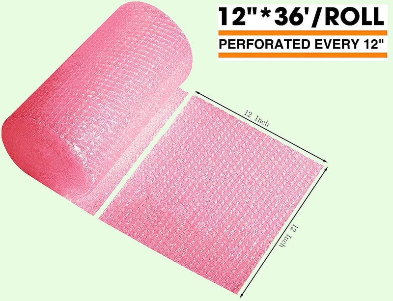 packbabol Bubble Cushioning Wrap Rolls 2-Pack, 12 Inch x 72 Feet 3/16" Air Bubble, Bubble Moving Wrap for Packing, Moving Supplies, Small business - Image 2